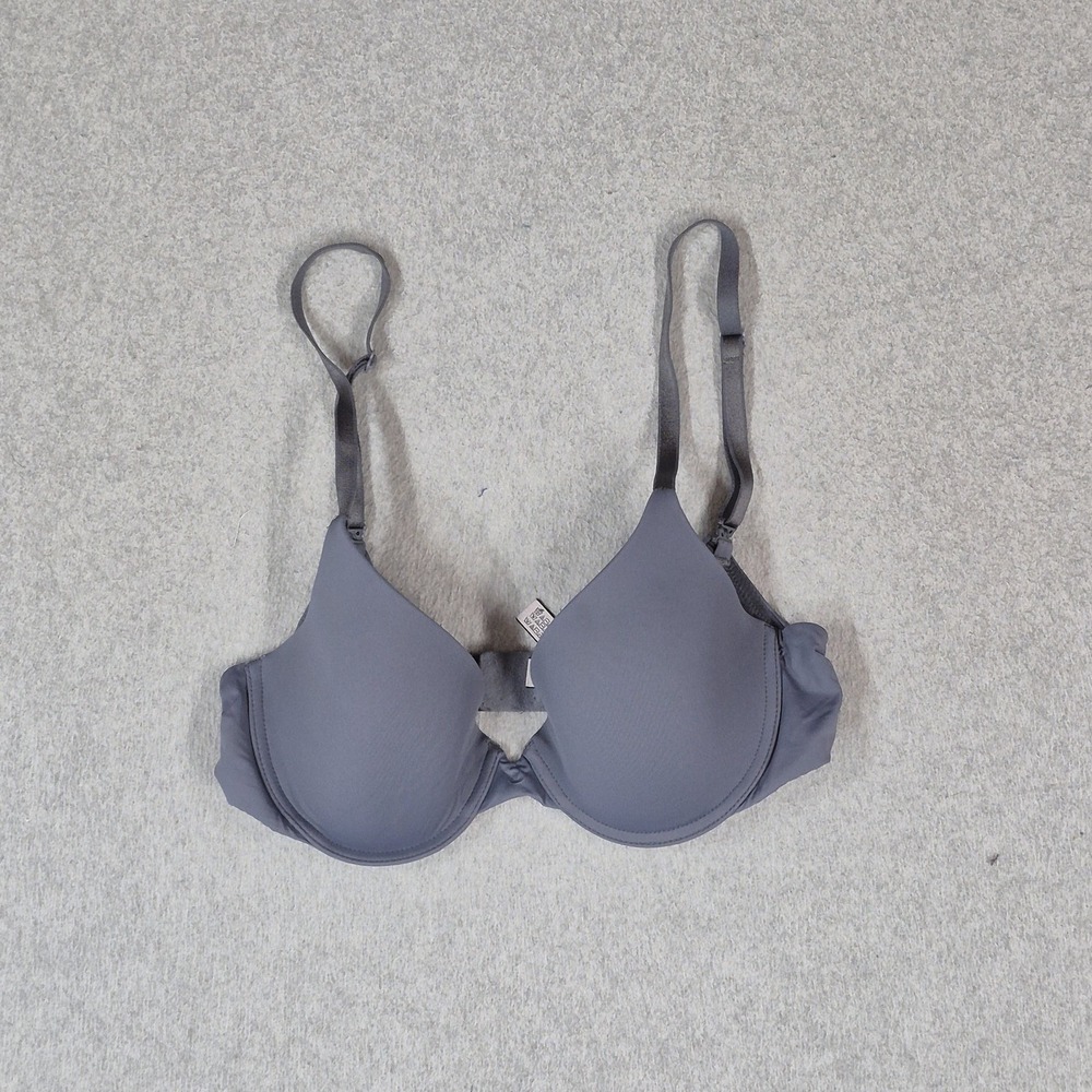 Victoria's Secret Women Bra 32C Gray Uplift Semi Demi Underwired Strap